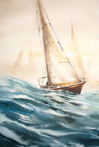 Original Boat Paintings by Kasia Wiercinska