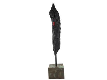 Scultura in vetro nero e rosso della serie "Combustioni" thumb