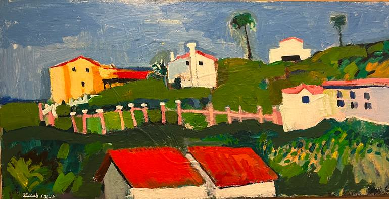 Original Abstract Landscape Painting by Zareh A