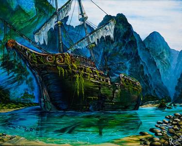 Original Ship Paintings by Runa Bandyopadhyay