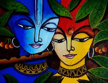 Print of Religious Paintings by Runa Bandyopadhyay