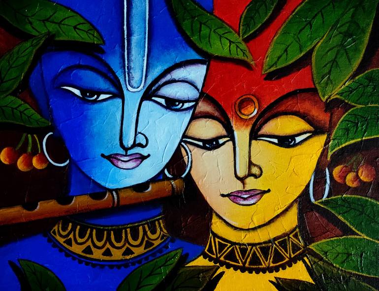 Radha krishna deals painting images