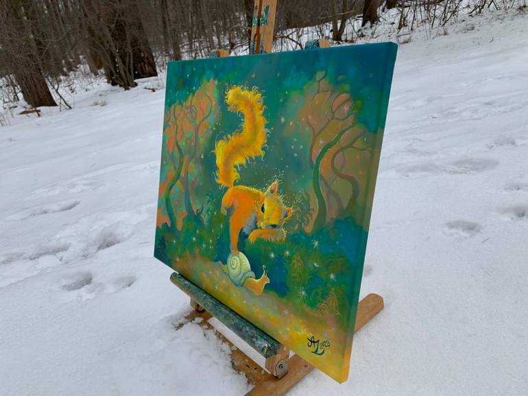 Original Figurative Animal Painting by Anita Zotkina