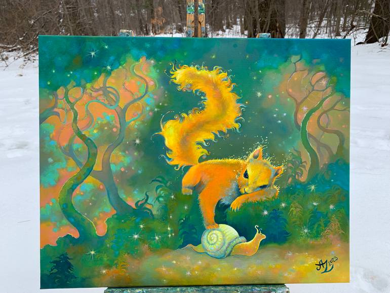 Original Figurative Animal Painting by Anita Zotkina