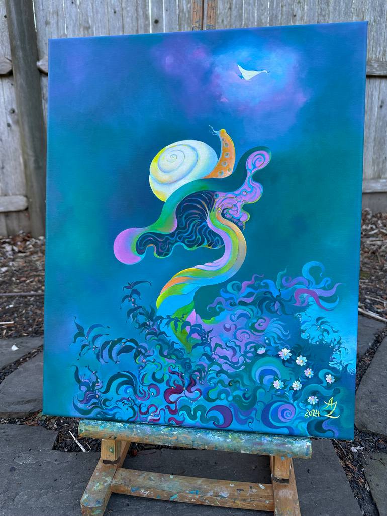 Original Abstract Expressionism Fantasy Painting by Anita Zotkina