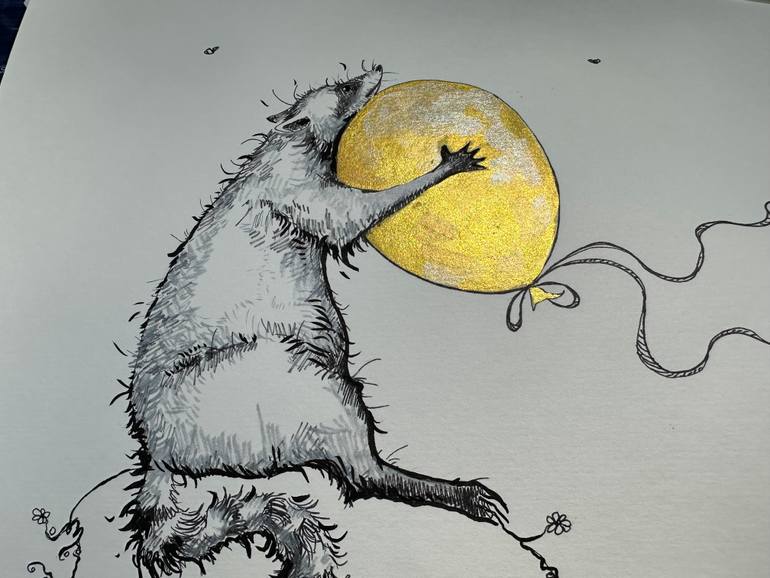Original Contemporary Animal Mixed Media by Anita Zotkina