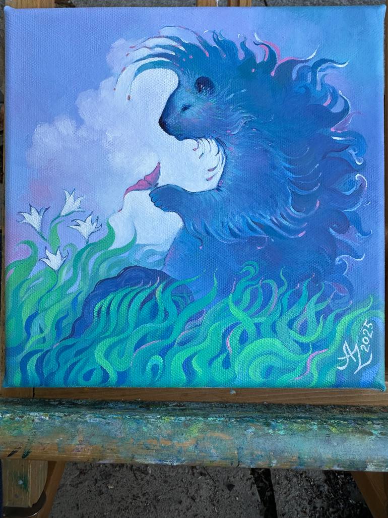 Original Surrealism Animal Painting by Anita Zotkina