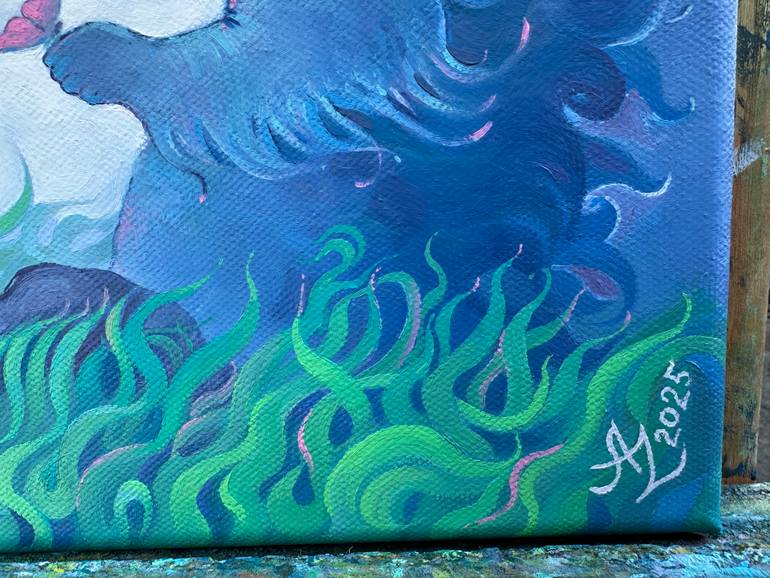 Original Surrealism Animal Painting by Anita Zotkina