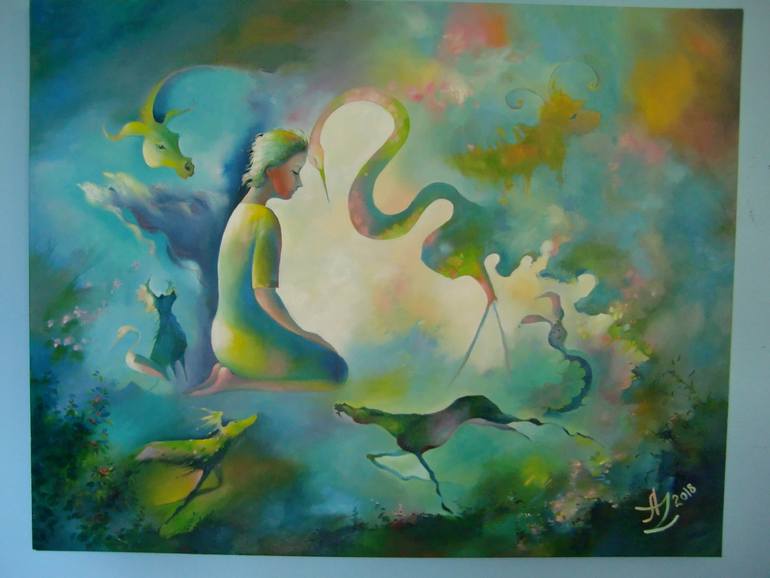 Original Abstract Expressionism Abstract Painting by Anita Zotkina