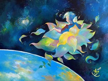 Original Abstract Expressionism Outer Space Paintings by Anita Zotkina