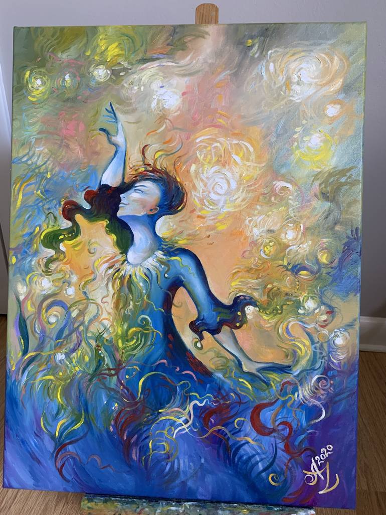 Original Abstract Expressionism Women Painting by Anita Zotkina