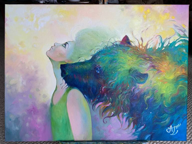 Original Expressionism Fantasy Painting by Anita Zotkina