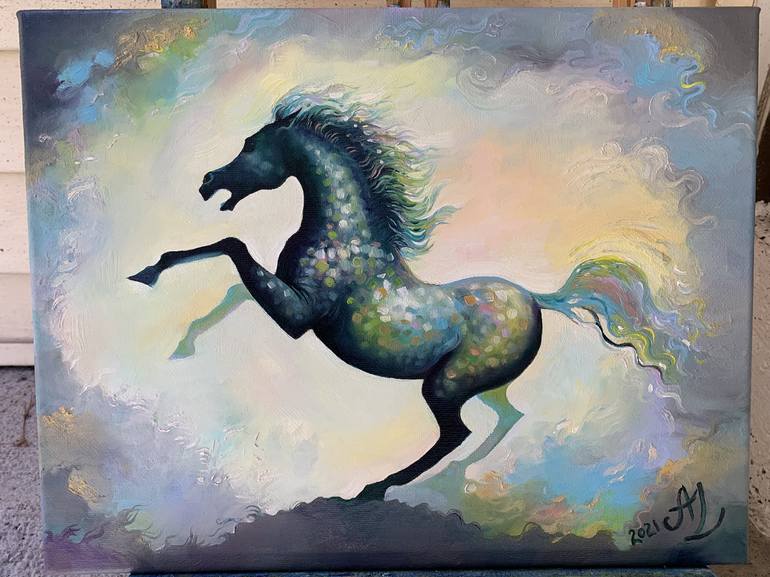 Original Modern Horse Painting by Anita Zotkina