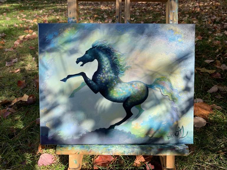 Original Modern Horse Painting by Anita Zotkina