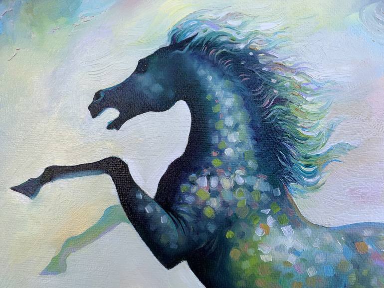 Original Modern Horse Painting by Anita Zotkina