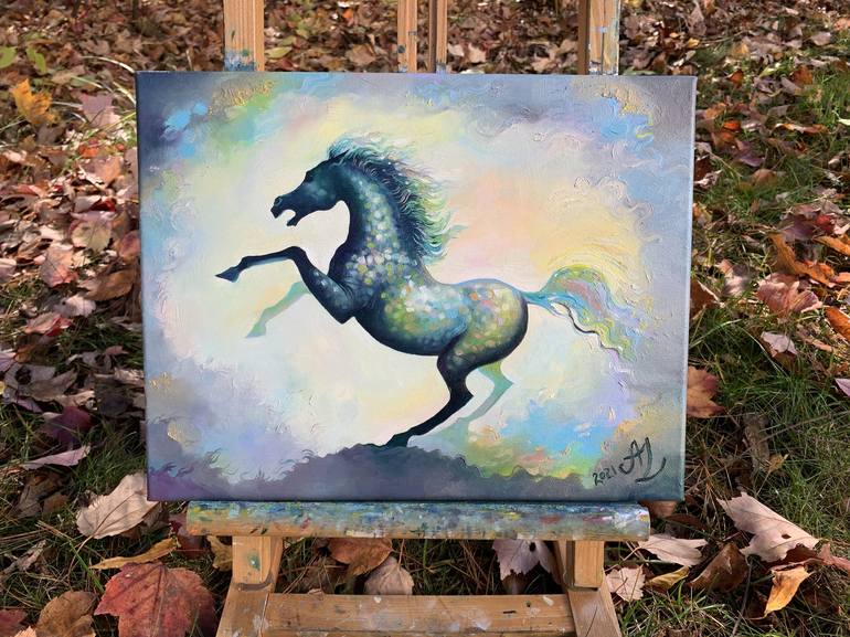 Original Modern Horse Painting by Anita Zotkina