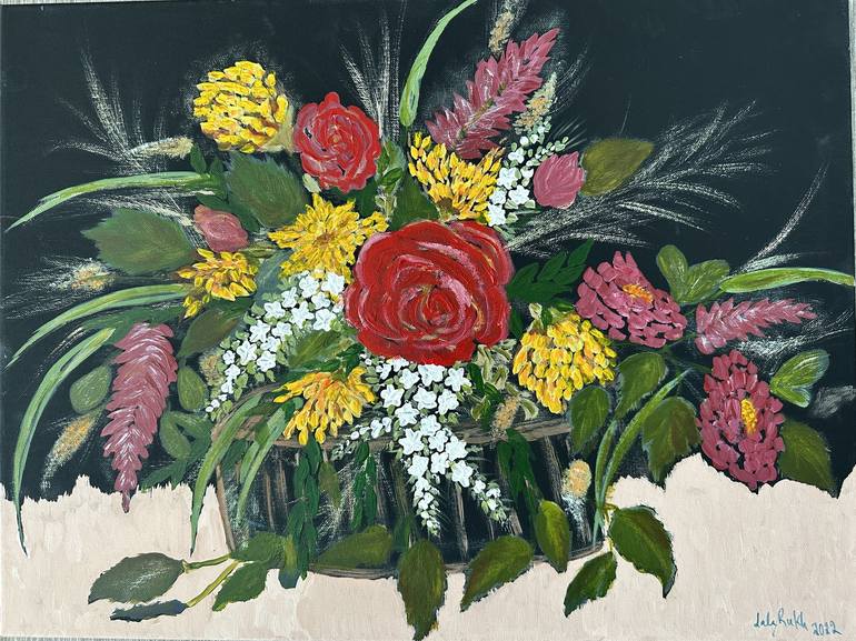 Original Contemporary Floral Painting by Lalarukh Alvi