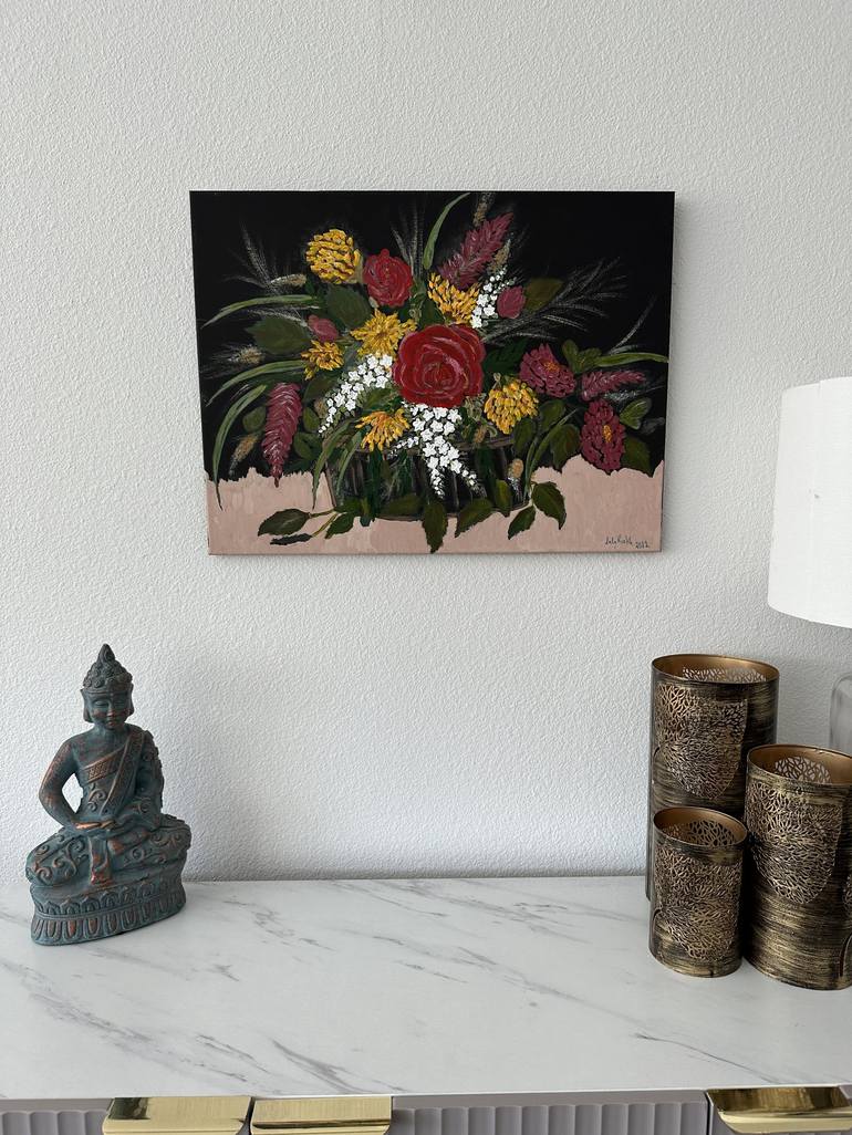Original Contemporary Floral Painting by Lalarukh Alvi