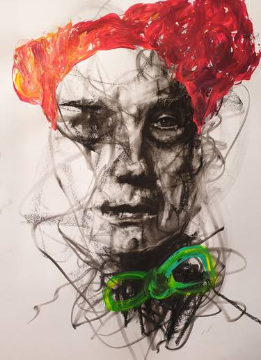 Print of Abstract Expressionism Portrait Mixed Media by Jorge Pedro Dellasanta