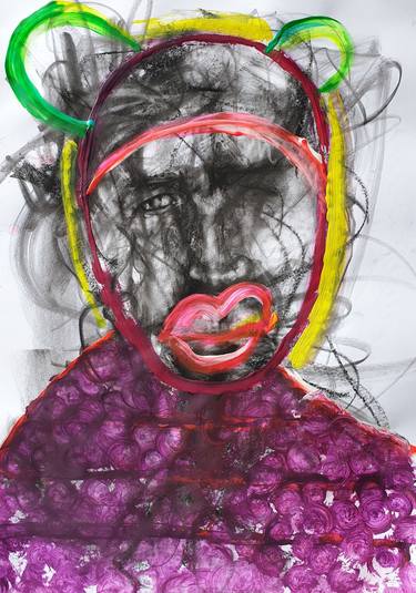 Print of Abstract Expressionism Portrait Mixed Media by Jorge Pedro Dellasanta