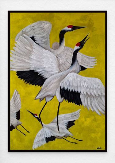 Birds. Original painting. Oil on canvas 35.4×23.6" thumb