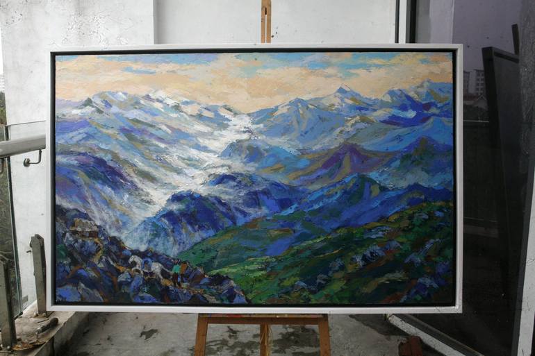 Original Abstract Expressionism Landscape Painting by DUONG DANG THANH