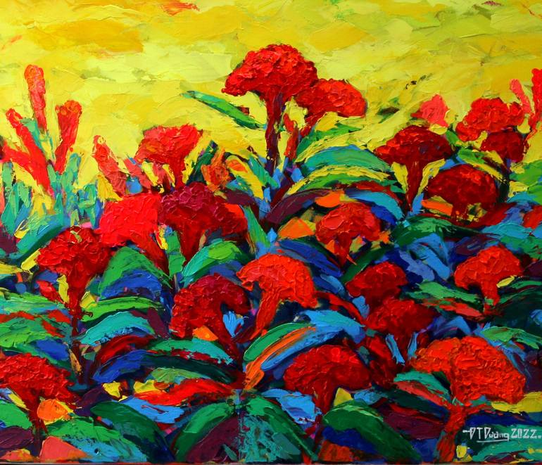 Original Abstract Expressionism Landscape Painting by DUONG DANG THANH