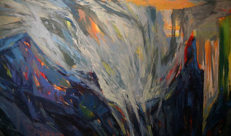 Original Abstract Expressionism Landscape Painting by Duong Dang Thanh