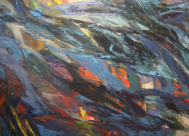 Original Abstract Expressionism Landscape Painting by Duong Dang Thanh