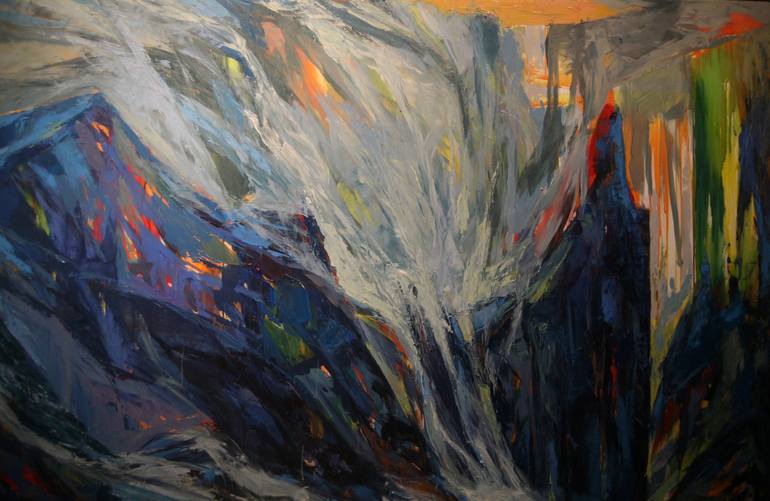 Original Abstract Expressionism Landscape Painting by Duong Dang Thanh