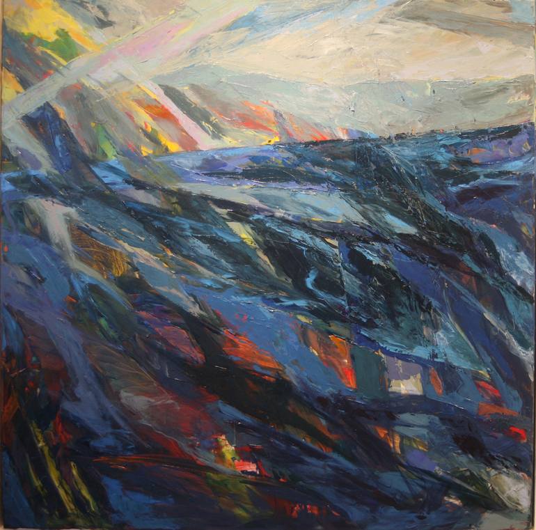 Original Abstract Expressionism Landscape Painting by Duong Dang Thanh
