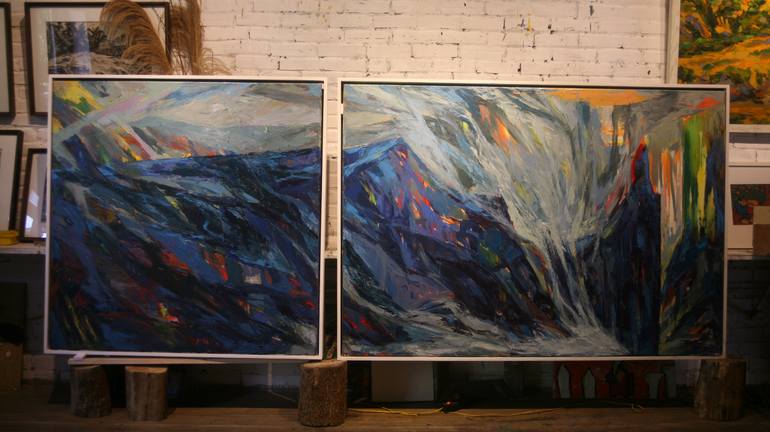 Original Abstract Expressionism Landscape Painting by Duong Dang Thanh