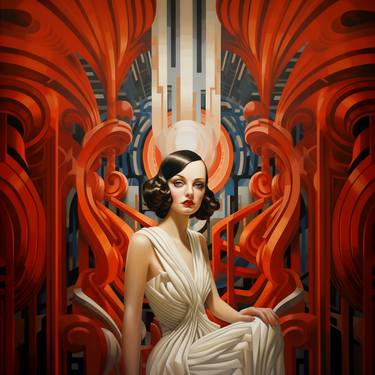 Original Art Deco Women Digital by Janusz Domagalski