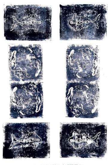 Original Symbolism Animal Printmaking by Diana Saienko