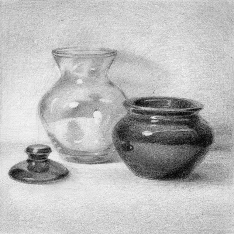 Original Classicism Still Life Drawing by Alena Post