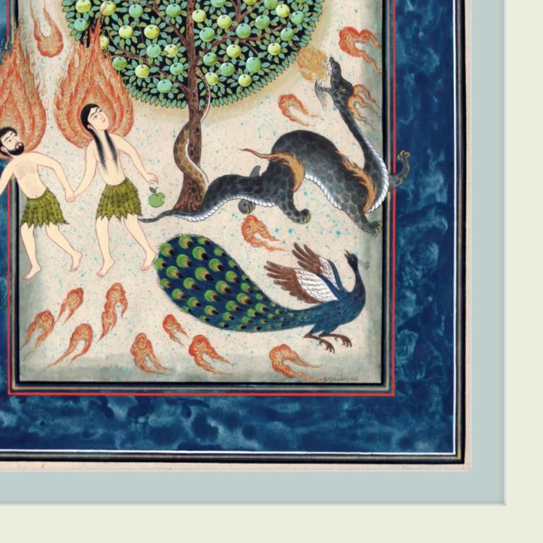 Original Folk Garden Painting by Bekzot Kobilov