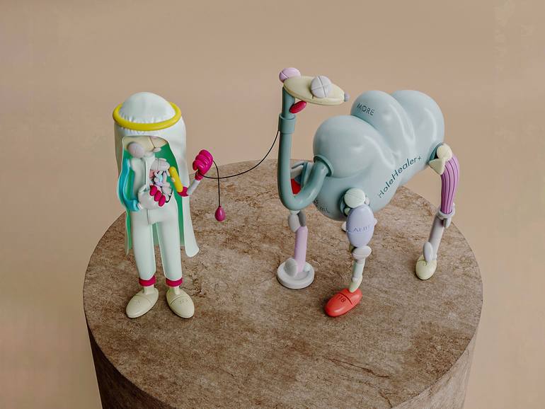 Original Abstract People Sculpture by Taras Yoom