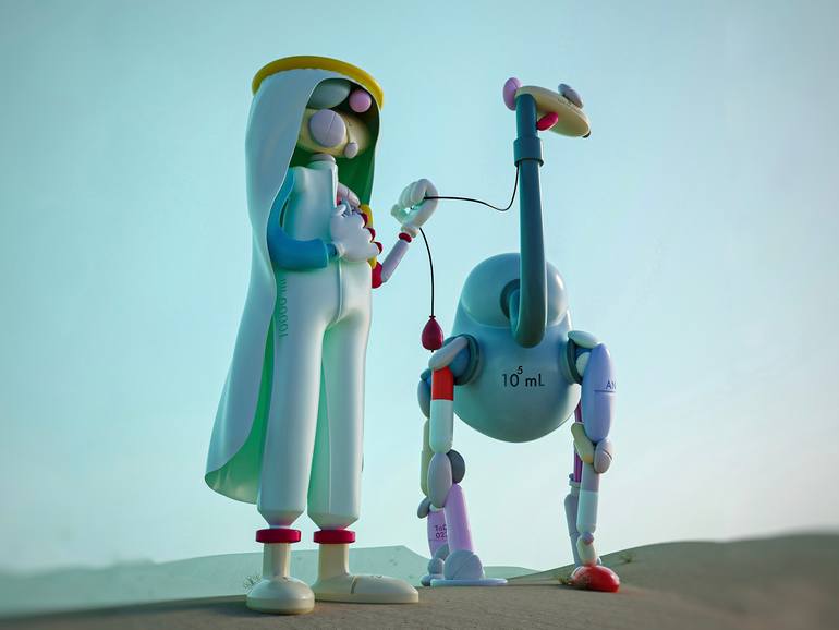 Original Abstract People Sculpture by Taras Yoom