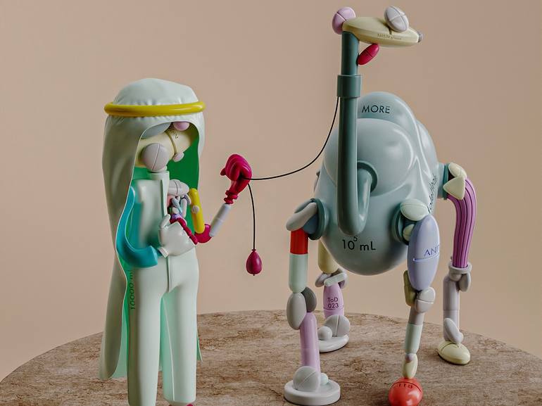 Original Abstract People Sculpture by Taras Yoom