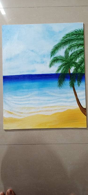 Original Fine Art Beach Painting by Reetu Sharma