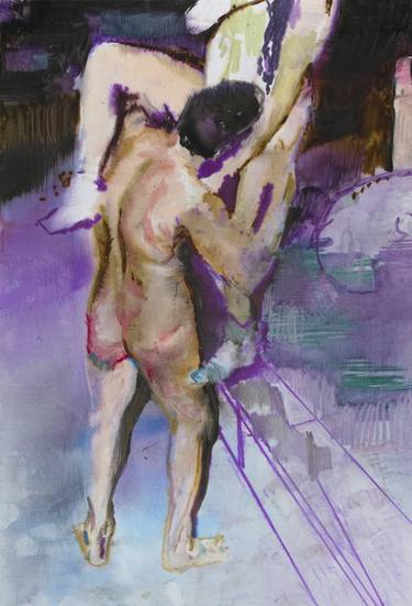 Original Expressionism Erotic Paintings by Julien Spianti