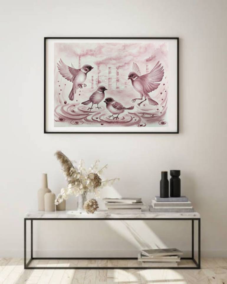 Original Illustration Landscape Painting by Tetiana Vlasenko
