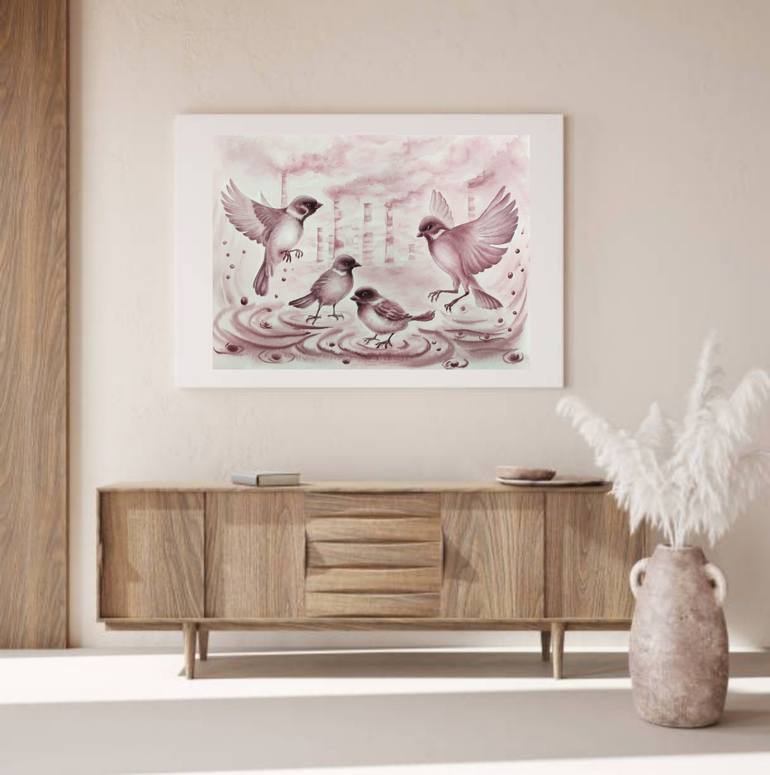 Original Illustration Landscape Painting by Tetiana Vlasenko