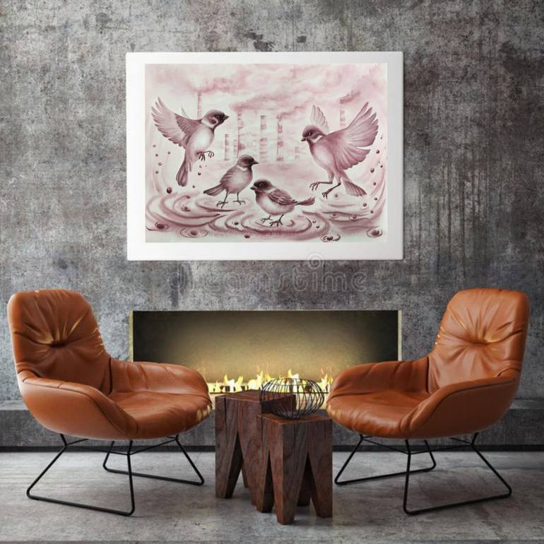 Original Illustration Landscape Painting by Tetiana Vlasenko