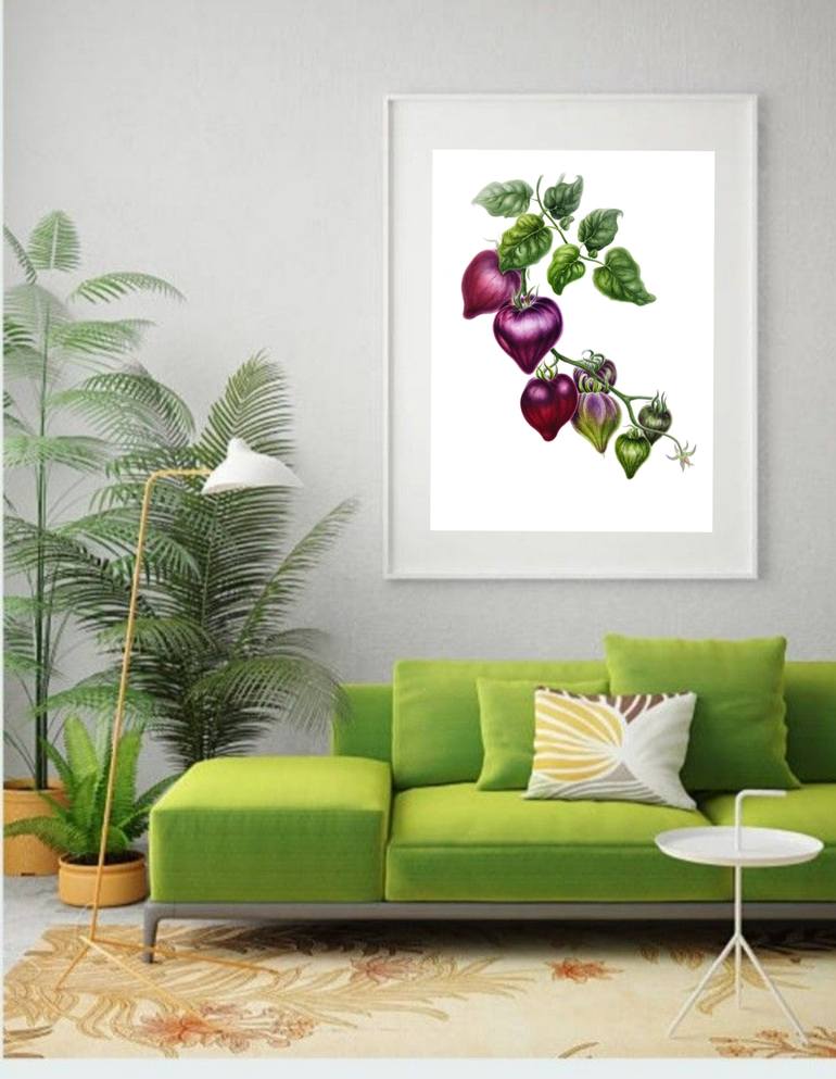 Original Color Field Painting Botanic Painting by Tetiana Vlasenko