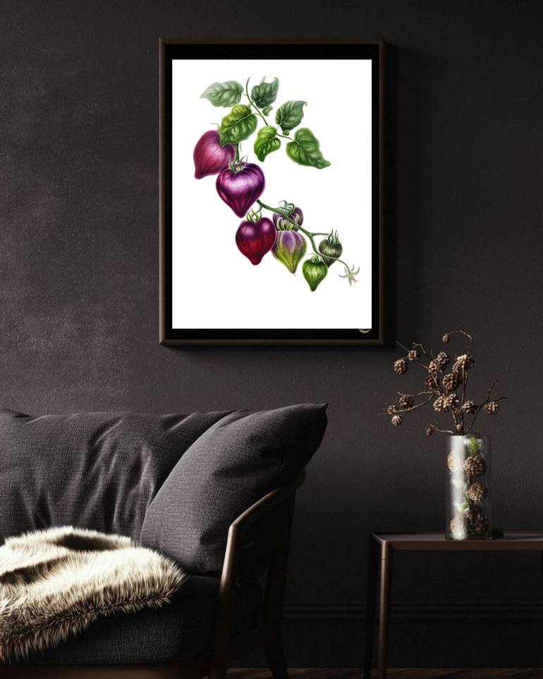 Original Color Field Painting Botanic Painting by Tetiana Vlasenko