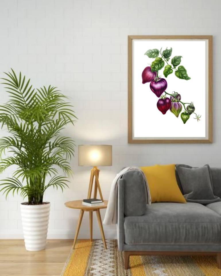 Original Color Field Painting Botanic Painting by Tetiana Vlasenko