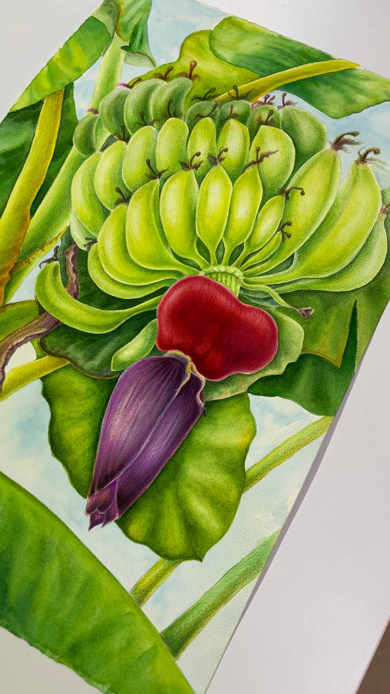 Original Color Field Painting Botanic Painting by Tetiana Vlasenko