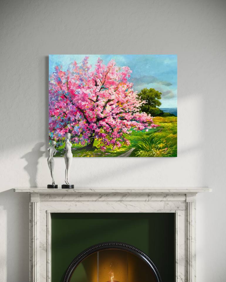 Original Abstract Expressionism Landscape Painting by Jing Fu