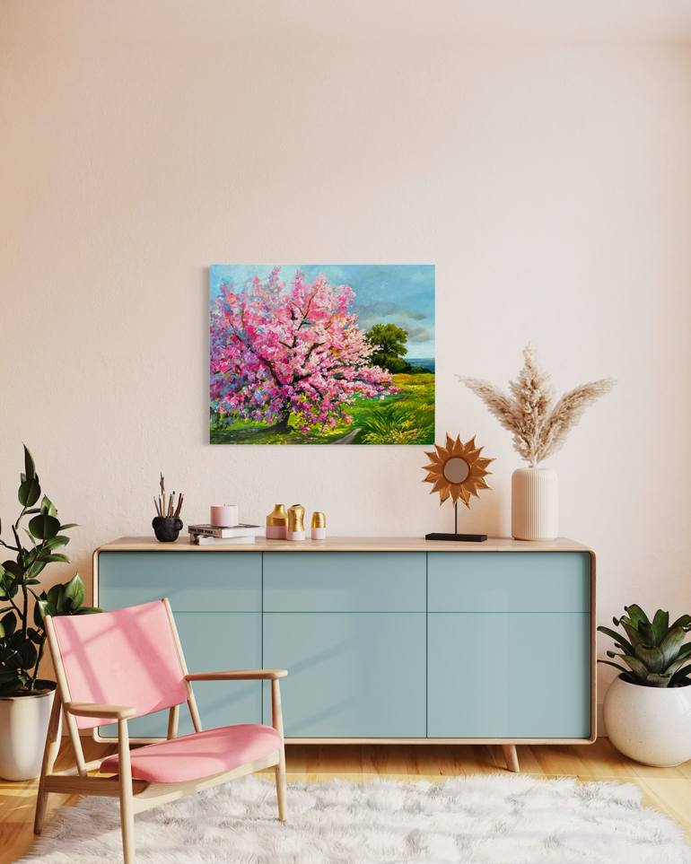 Original Abstract Expressionism Landscape Painting by Jing Fu